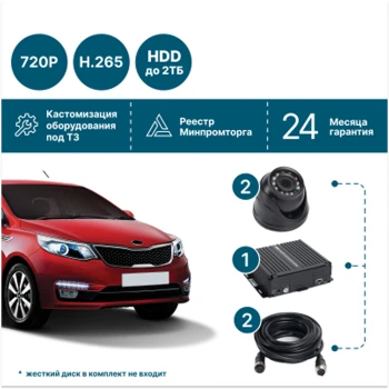 для автошколы на 2 камеры NSCAR 201 HD_HDD